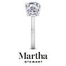 Martha Stewart 5 Carat Round Lab Grown Diamond Three Stone Engagement Ring In 14K White Gold Image-9