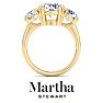 Martha Stewart 5 Carat Round Lab Grown Diamond Three Stone Engagement Ring In 14K Yellow Gold Image-8