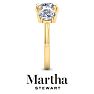 Martha Stewart 5 Carat Round Lab Grown Diamond Three Stone Engagement Ring In 14K Yellow Gold Image-9