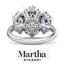 Martha Stewart 5 Carat Marquise Shape Lab Grown Diamond Three Stone Engagement Ring In 14K White Gold Image-2