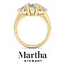 Martha Stewart 5 Carat Marquise Shape Lab Grown Diamond Three Stone Engagement Ring In 14K Yellow Gold Image-8