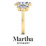 Martha Stewart 5 Carat Marquise Shape Lab Grown Diamond Three Stone Engagement Ring In 14K Yellow Gold Image-9