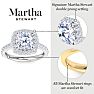Martha Stewart 4 Carat Cushion Cut Lab Grown Diamond Hidden Halo Engagement Ring In 14K White Gold Image-3