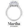 Martha Stewart 4 Carat Cushion Cut Lab Grown Diamond Hidden Halo Engagement Ring In 14K White Gold Image-8