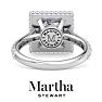 Martha Stewart 4 Carat Princess Cut Lab Grown Diamond Hidden Halo Engagement Ring In 14K White Gold Image-2