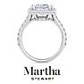 Martha Stewart 4 Carat Princess Cut Lab Grown Diamond Hidden Halo Engagement Ring In 14K White Gold Image-8