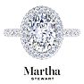 Martha Stewart 4 Carat Oval Shape Lab Grown Diamond Hidden Halo Engagement Ring In 14K White Gold Image-1