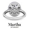 Martha Stewart 4 Carat Oval Shape Lab Grown Diamond Hidden Halo Engagement Ring In 14K White Gold Image-2