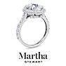 Martha Stewart 4 Carat Oval Shape Lab Grown Diamond Hidden Halo Engagement Ring In 14K White Gold Image-7