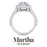 Martha Stewart 4 Carat Oval Shape Lab Grown Diamond Hidden Halo Engagement Ring In 14K White Gold Image-8