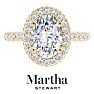 Martha Stewart 4 Carat Oval Shape Lab Grown Diamond Hidden Halo Engagement Ring In 14K Yellow Gold Image-1