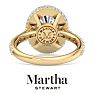 Martha Stewart 4 Carat Oval Shape Lab Grown Diamond Hidden Halo Engagement Ring In 14K Yellow Gold Image-2