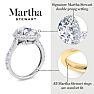 Martha Stewart 4 Carat Oval Shape Lab Grown Diamond Hidden Halo Engagement Ring In 14K Yellow Gold Image-3