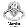 Martha Stewart 4 Carat Pear Shape Lab Grown Diamond Hidden Halo Engagement Ring In 14K White Gold Image-2