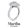 Martha Stewart 4 Carat Pear Shape Lab Grown Diamond Hidden Halo Engagement Ring In 14K White Gold Image-7