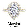 Martha Stewart 4 Carat Pear Shape Lab Grown Diamond Hidden Halo Engagement Ring In 14K Yellow Gold Image-1
