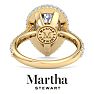 Martha Stewart 4 Carat Pear Shape Lab Grown Diamond Hidden Halo Engagement Ring In 14K Yellow Gold Image-2
