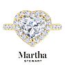 Martha Stewart 4 Carat Heart Shape Lab Grown Diamond Hidden Halo Engagement Ring In 14K Yellow Gold Image-1