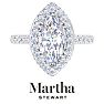 Martha Stewart 4 Carat Marquise Shape Lab Grown Diamond Hidden Halo Engagement Ring In 14K White Gold Image-1