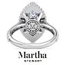 Martha Stewart 4 Carat Marquise Shape Lab Grown Diamond Hidden Halo Engagement Ring In 14K White Gold Image-2