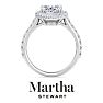 Martha Stewart 4 Carat Marquise Shape Lab Grown Diamond Hidden Halo Engagement Ring In 14K White Gold Image-8