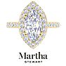 Martha Stewart 4 Carat Marquise Shape Lab Grown Diamond Hidden Halo Engagement Ring In 14K Yellow Gold Image-1