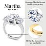Martha Stewart 5 1/2 Carat Cushion Cut Lab Grown Diamond Three Stone Plus Engagement Ring In 14K White Gold Image-3
