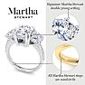 Martha Stewart 5 1/2 Carat Cushion Cut Lab Grown Diamond Three Stone Plus Engagement Ring In 14K Yellow Gold Image-3