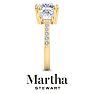 Martha Stewart 5 1/2 Carat Cushion Cut Lab Grown Diamond Three Stone Plus Engagement Ring In 14K Yellow Gold Image-9