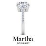 Martha Stewart 5 1/2 Carat Oval Shape Lab Grown Diamond Three Stone Plus Engagement Ring In 14K White Gold Image-10