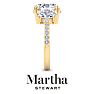 Martha Stewart 5 1/2 Carat Oval Shape Lab Grown Diamond Three Stone Plus Engagement Ring In 14K Yellow Gold Image-9