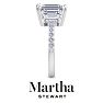 Martha Stewart 5 1/2 Carat Emerald Cut Lab Grown Diamond Three Stone Plus Engagement Ring In 14K White Gold Image-10