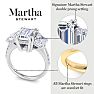 Martha Stewart 5 1/2 Carat Emerald Cut Lab Grown Diamond Three Stone Plus Engagement Ring In 14K White Gold Image-3