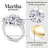 Martha Stewart 5 1/2 Carat Round Lab Grown Diamond Three Stone Plus Engagement Ring In 14K White Gold Image-3