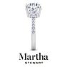 Martha Stewart 5 1/2 Carat Round Lab Grown Diamond Three Stone Plus Engagement Ring In 14K White Gold Image-9