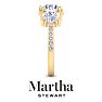 Martha Stewart 5 1/2 Carat Round Lab Grown Diamond Three Stone Plus Engagement Ring In 14K Yellow Gold Image-9