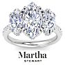 Martha Stewart 5 1/2 Carat Marquise Shape Lab Grown Diamond Three Stone Plus Engagement Ring In 14K White Gold Image-1