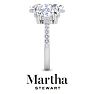 Martha Stewart 5 1/2 Carat Marquise Shape Lab Grown Diamond Three Stone Plus Engagement Ring In 14K White Gold Image-9