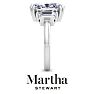 Martha Stewart 5 Carat Oval Shape and Trapezoid Lab Grown Diamond Three Stone Engagement Ring In 14K White Gold Image-10