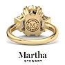 Martha Stewart 5 Carat Oval Shape and Trapezoid Lab Grown Diamond Three Stone Engagement Ring In 14K Yellow Gold Image-2