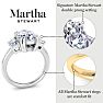 Martha Stewart 5 Carat Oval Shape and Trapezoid Lab Grown Diamond Three Stone Engagement Ring In 14K Yellow Gold Image-3