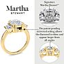 Martha Stewart 5 Carat Oval Shape and Trapezoid Lab Grown Diamond Three Stone Engagement Ring In 14K Yellow Gold Image-4