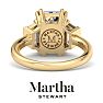 Martha Stewart 5 Carat Emerald Cut and Trapezoid Lab Grown Diamond Three Stone Engagement Ring In 14K Yellow Gold Image-2