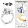 Martha Stewart 5 Carat Emerald Cut and Trapezoid Lab Grown Diamond Three Stone Engagement Ring In 14K Yellow Gold Image-3