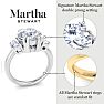 Martha Stewart 5 Carat Round and Trapezoid Lab Grown Diamond Three Stone Engagement Ring In 14K Yellow Gold Image-3