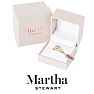 Martha Stewart 5 Carat Round and Trapezoid Lab Grown Diamond Three Stone Engagement Ring In 14K Yellow Gold Image-5