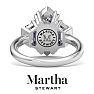 Martha Stewart 5 Carat Marquise Shape and Trapezoid Lab Grown Diamond Three Stone Engagement Ring In 14K White Gold Image-2