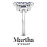 Martha Stewart 5 Carat Marquise Shape and Trapezoid Lab Grown Diamond Three Stone Engagement Ring In 14K White Gold Image-9