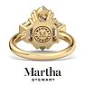 Martha Stewart 5 Carat Marquise Shape and Trapezoid Lab Grown Diamond Three Stone Engagement Ring In 14K Yellow Gold Image-2