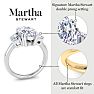 Martha Stewart 5 Carat Marquise Shape and Trapezoid Lab Grown Diamond Three Stone Engagement Ring In 14K Yellow Gold Image-3